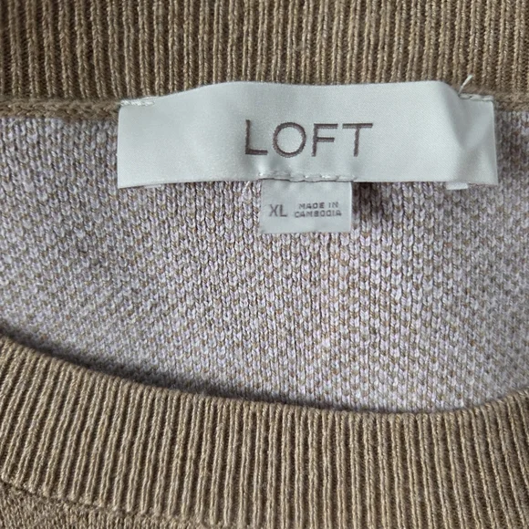 LOFT Women's Argyle Sweater XL - Purple and Brown - Picture 2 of 5